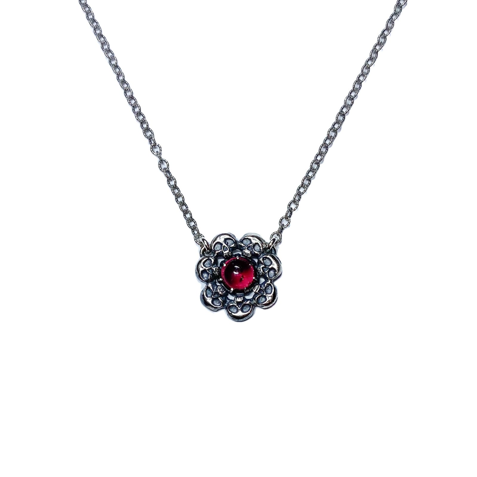 Fleur du Mal necklace in sterling silver or gold | Arcana Obscura